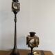 Lot de 2 lampes /lampadaires Aldo Tura en parchemin laiton et verre