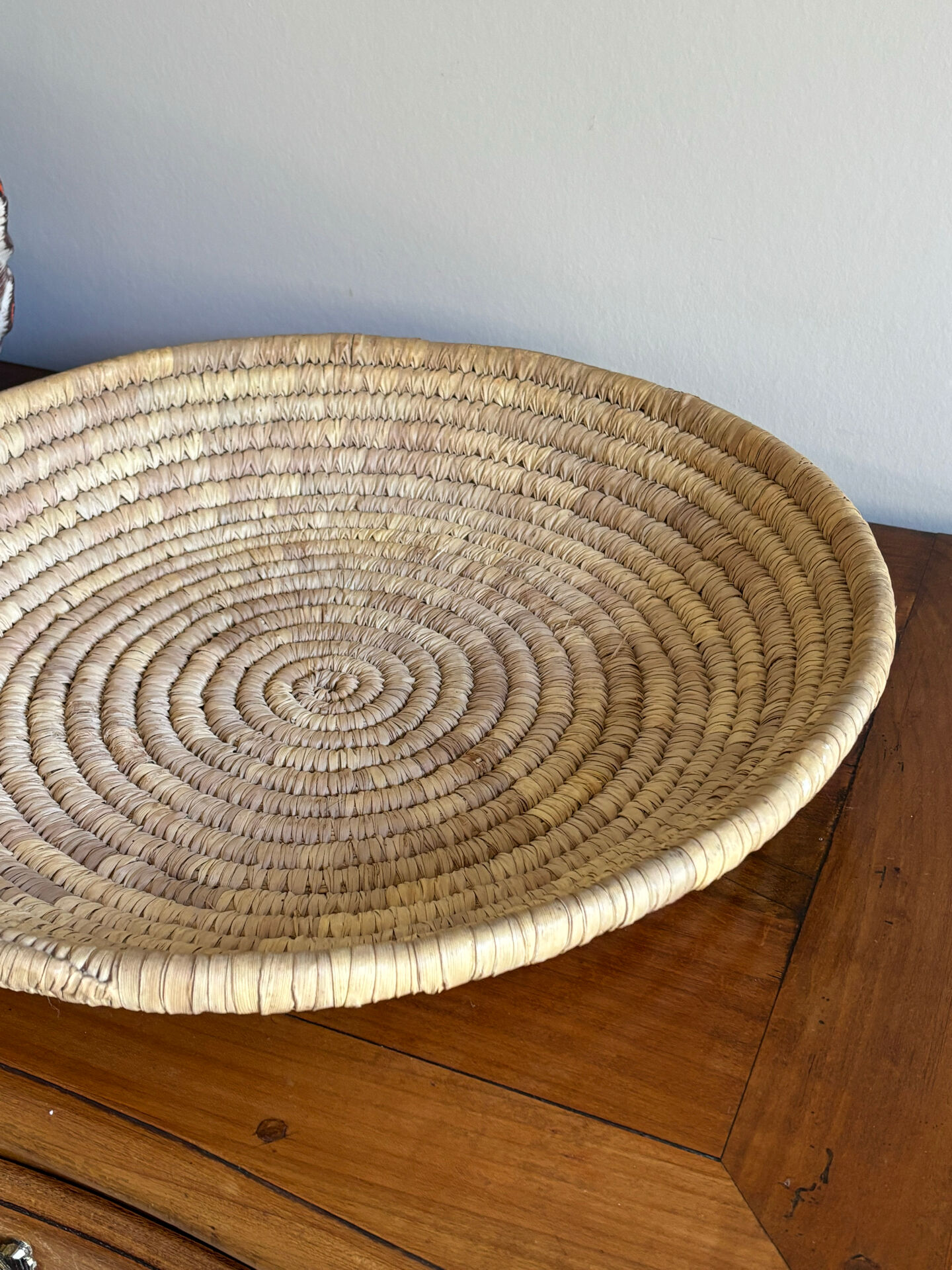 Woven straw basket