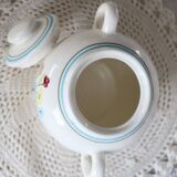 Vintage Salins earthenware sugar bowl - Floral pattern