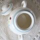 Vintage Salins earthenware sugar bowl - Floral pattern