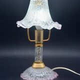Pink Murano glass vintage table lamp, 1980s