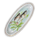 Grand plat à poisson vintage Digoin en porcelaine – décor truites