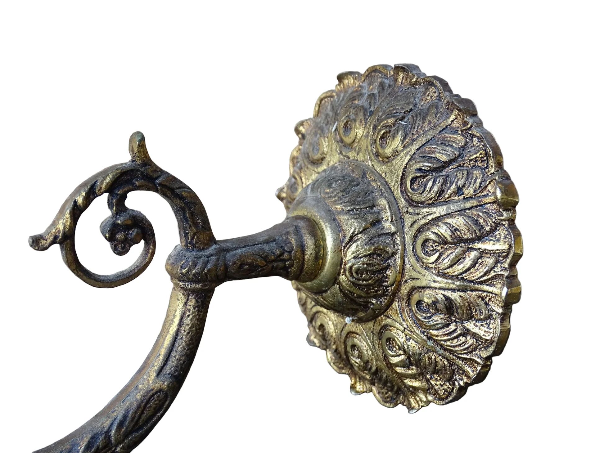 Applique murale vintage française avec lanterne en verre taillé