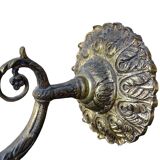 Applique murale vintage française avec lanterne en verre taillé