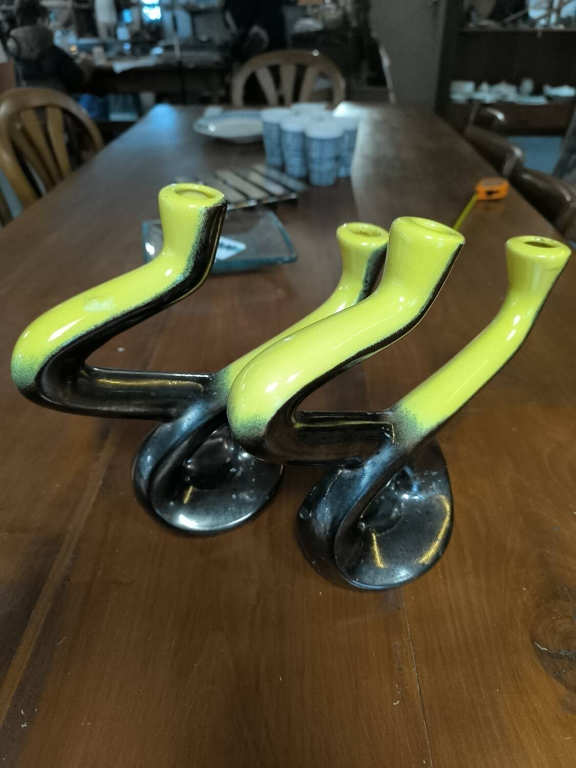 Pair of ceramic candlesticks circa 1950