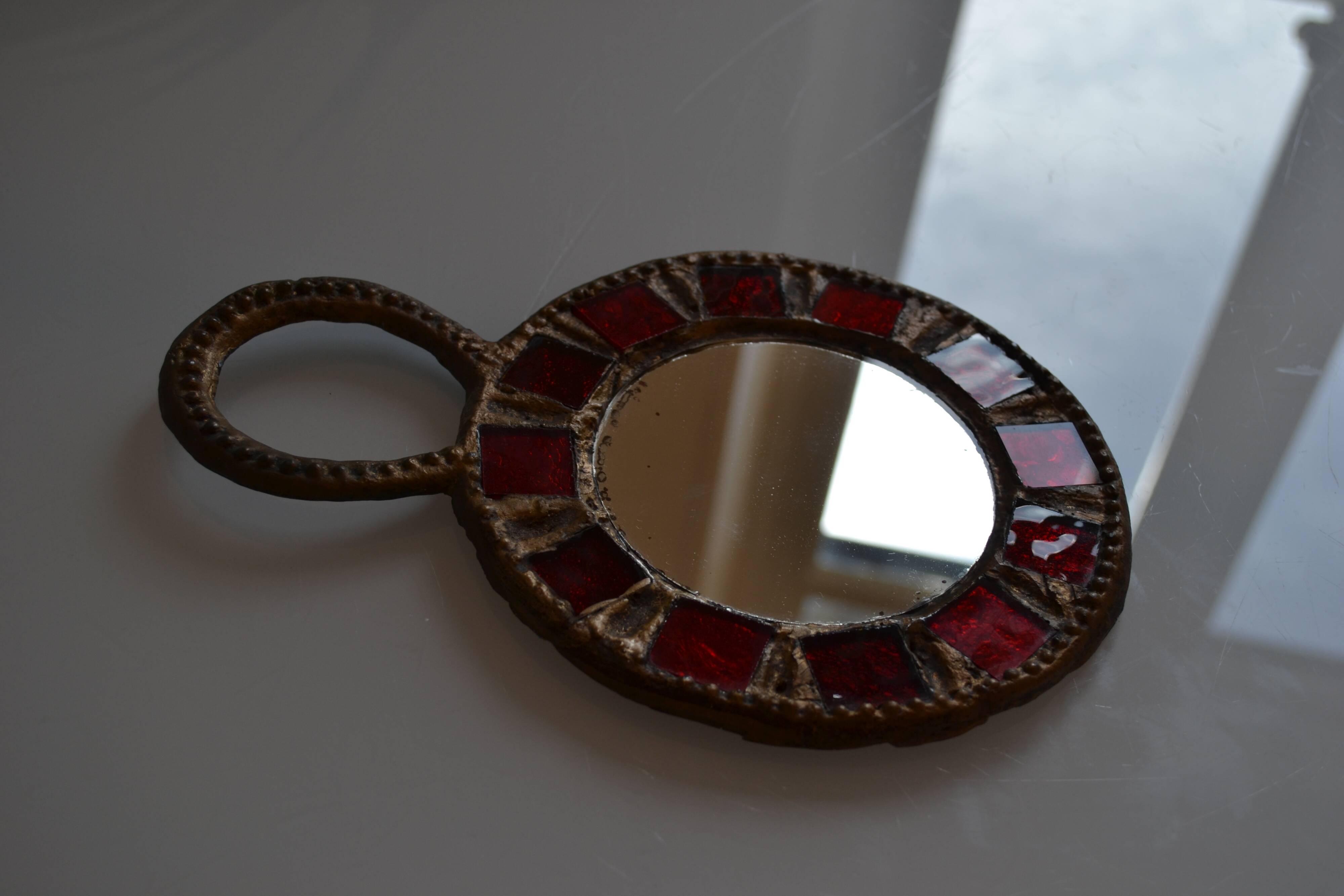 Glass and lead mirror by Irena Jaworska