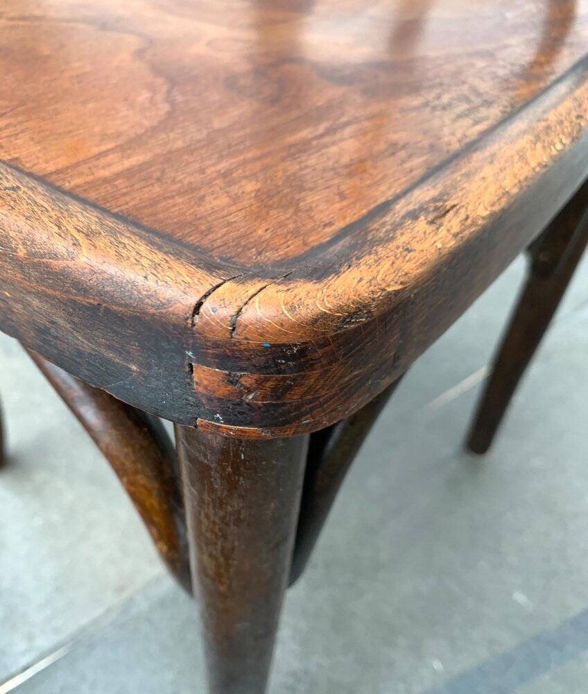 Art Deco curved wooden café chair, 1930s