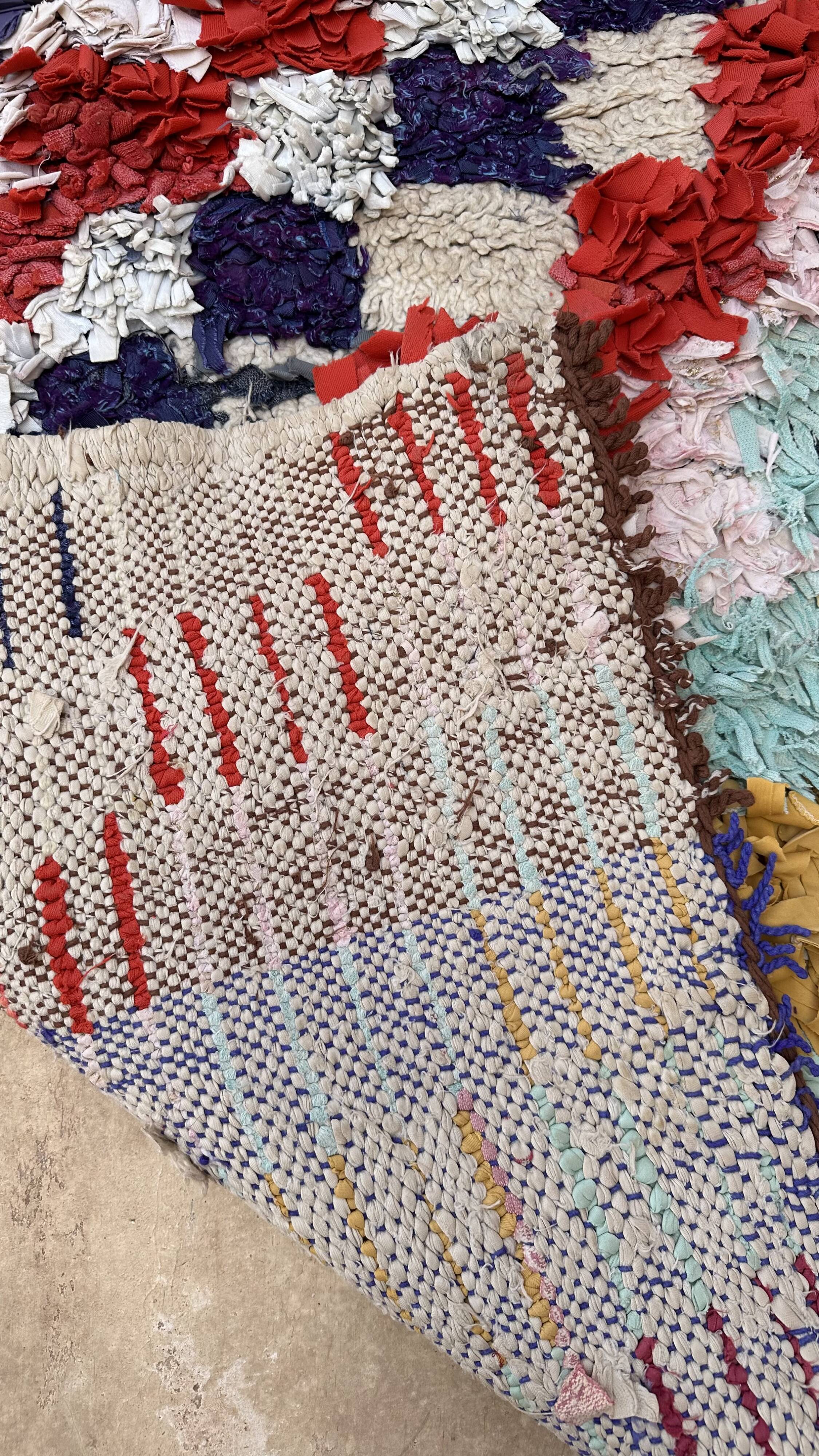 Tapis Marocain Boucherouite coloré - 74 x 185 cm