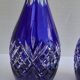 Paire de carafes en cristal bleu cobalt