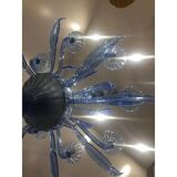 Murano Glass Bluino Italian Leaves Chandelier by Simoeng