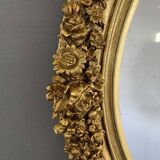 Miroir doré à motifs floraux XIXe siècle
