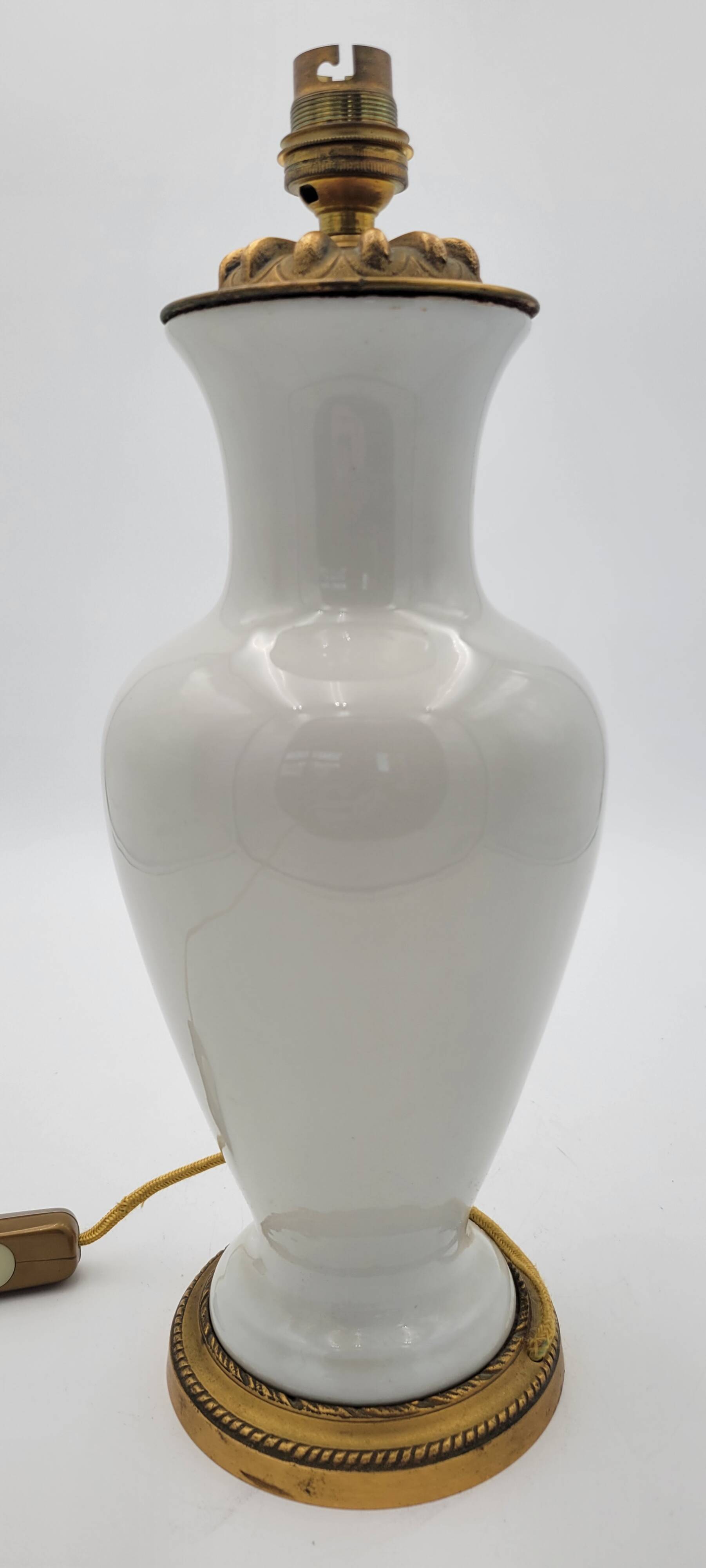 Old ceramic and bronze lamp base