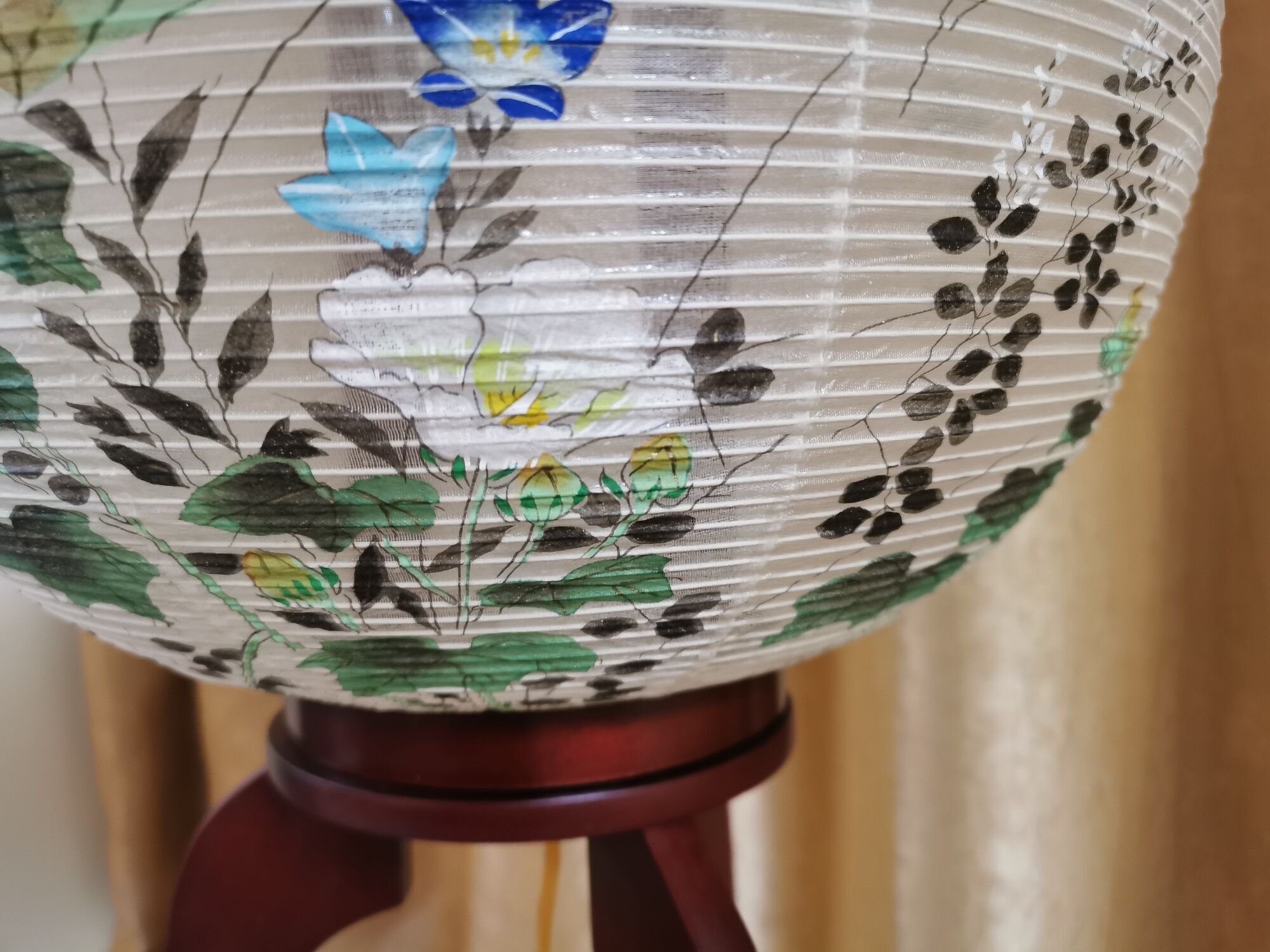 Traditional japanese lantern, chochin, paper electric lantern in its original box