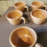 Set of 8 large vintage stoneware cups