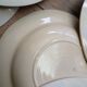 Lot de 12 assiettes creuses vintage motif bordeaux caramel