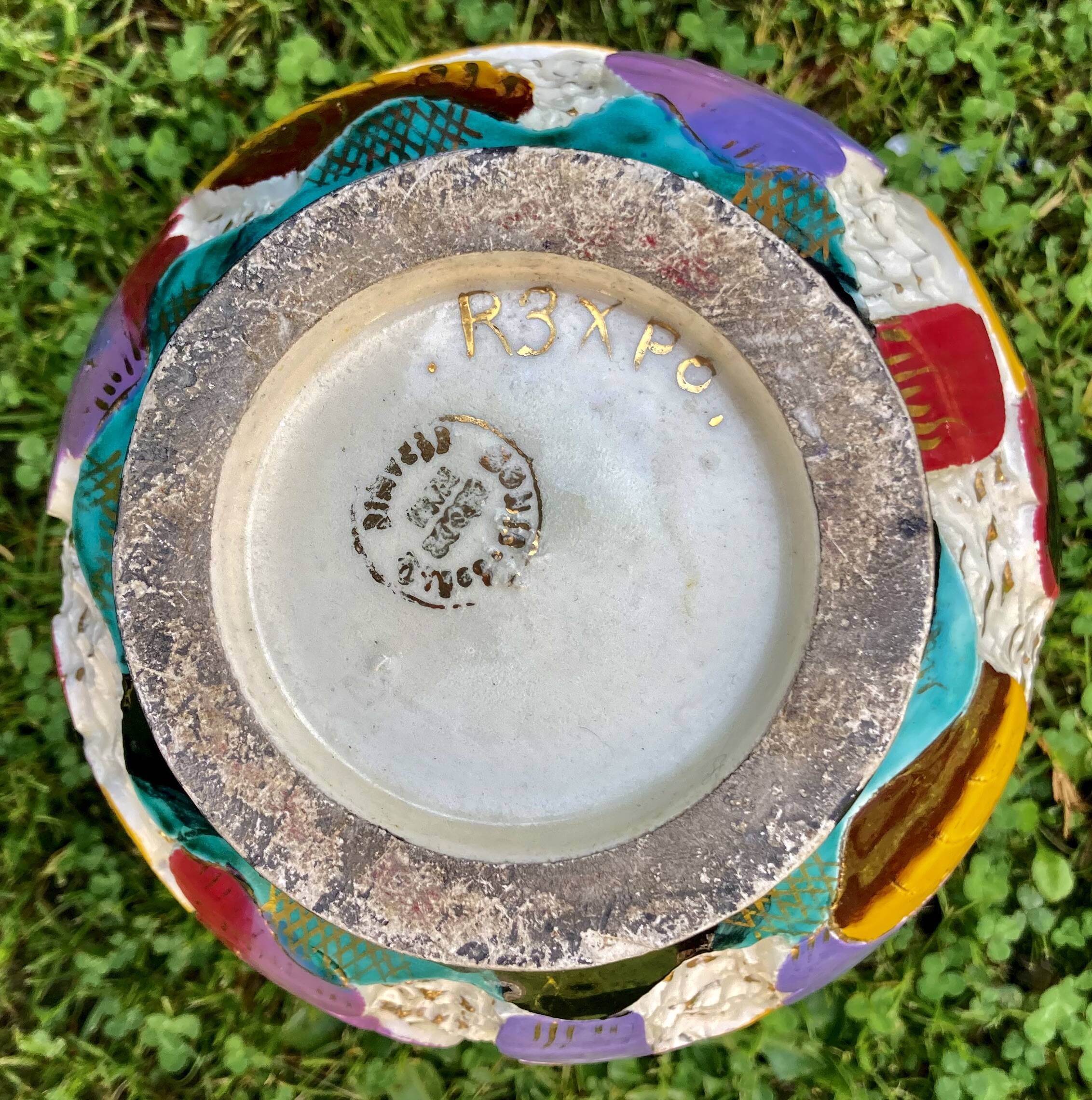 Monaco ceramic vase - Monte Carlo 1950s, fish decor - XXL dimensions