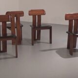 Mario Marenco Walnut Sapporo Dining Chairs for Mobilgirgi, 1970s