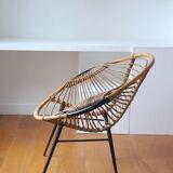 Fauteuil en rotin 1960