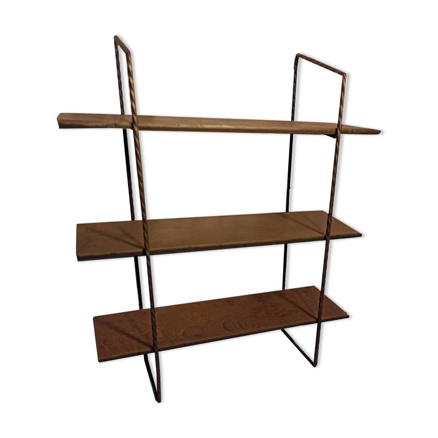 Shelf string iron and wood 3 trays