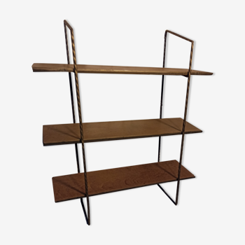 Shelf string iron and wood 3 trays