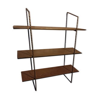 Shelf string iron and wood 3 trays