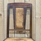 Series of 6 Art Deco chairs in mahogany and leather from the 1930s