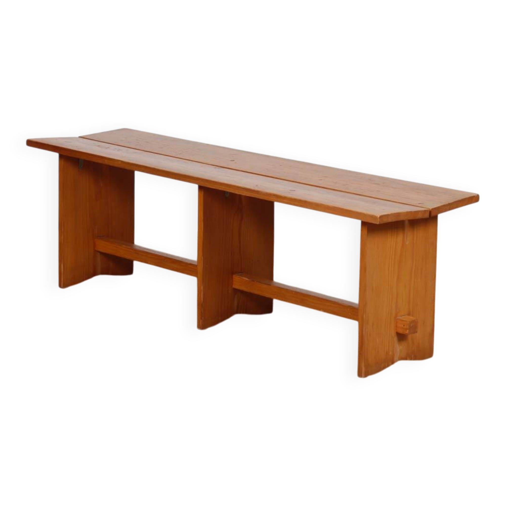 Vintage pine bench, 20th-century work.