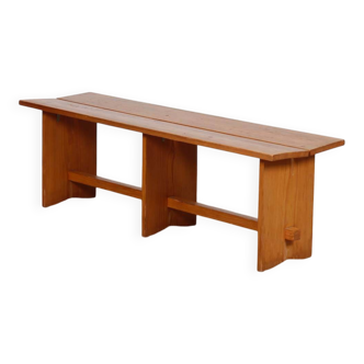 Vintage pine bench, 20th-century work.