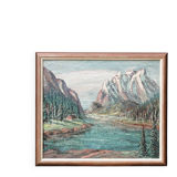 Oil on canvas, mountain landscape, signed Kaj Brandstrup.