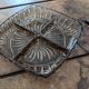Amber glass compartmentalised serving bowl