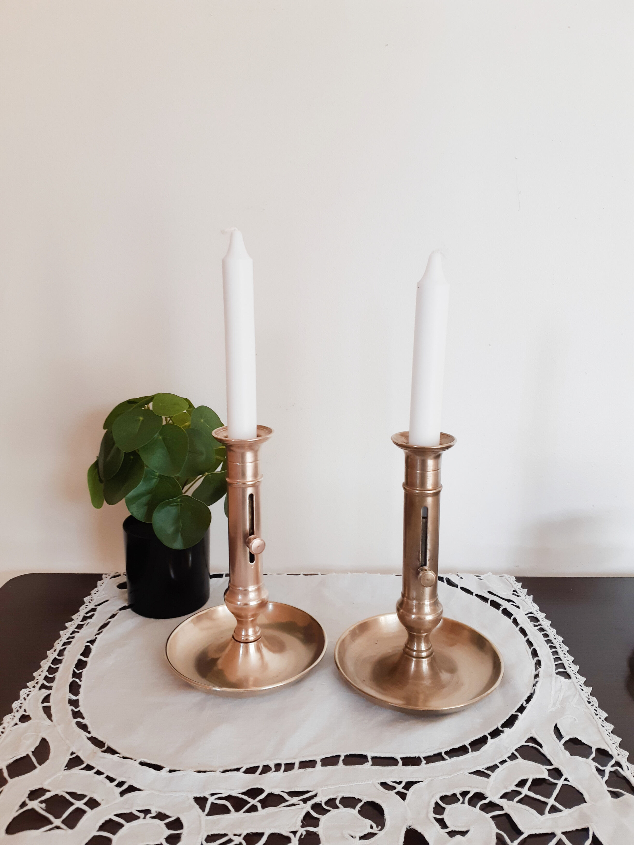 Copper candlesticks, vintage French, candlesticks, 40s