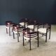 Mid-Century Modern Curved Dining Chairs, Italy, 1970s, Set of 6