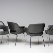 Kilta chairs by Olli Mannermaa in elephant grey, modern Scandinavian mid-century.