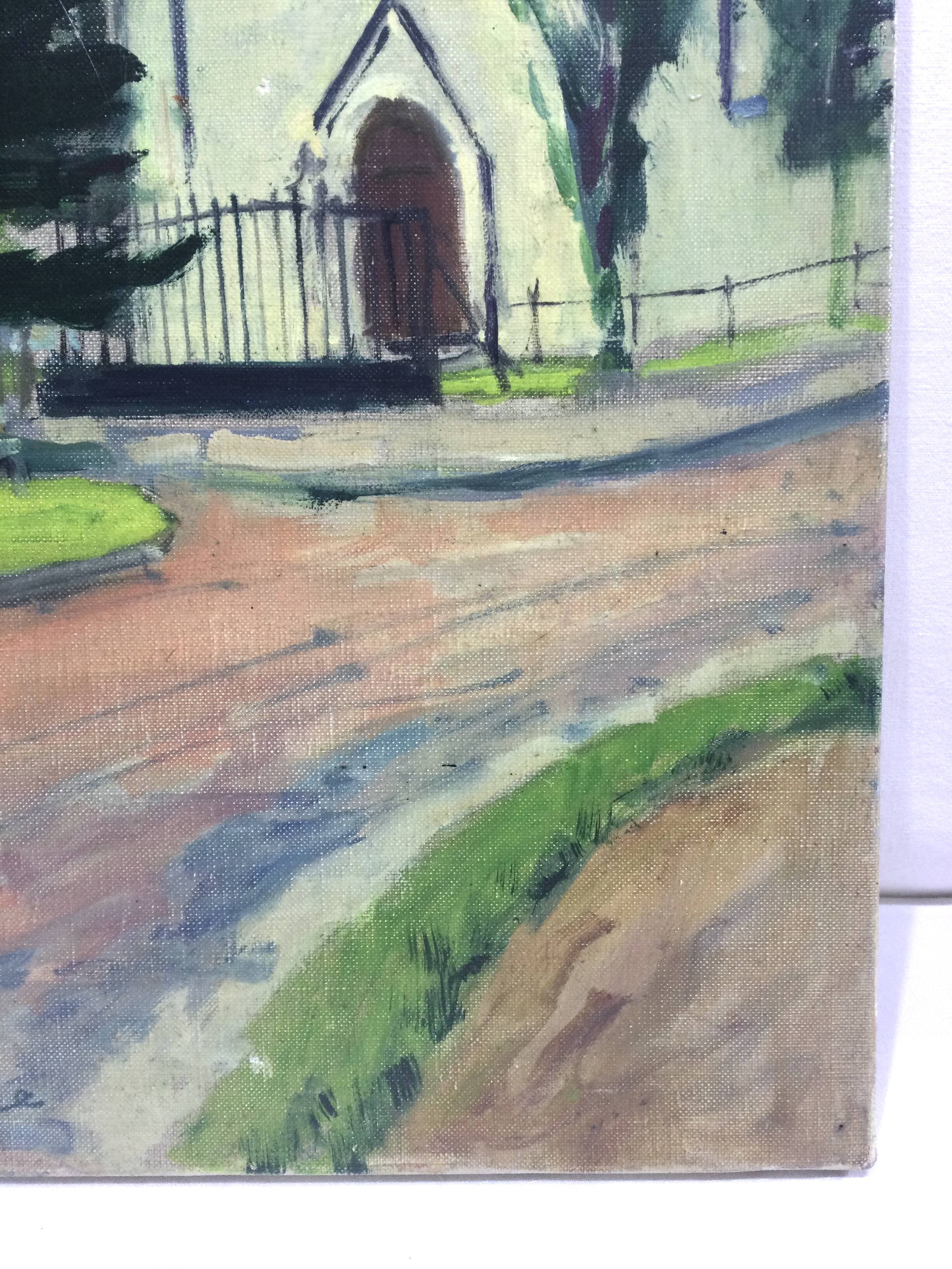 R. Rodrigue - Oil On Canvas “Protestant Church of Vésinet”