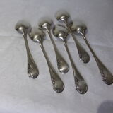 6 vintage silver plated soup spoons with hallmarks