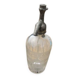 Ancien siphon en verre transparent sic champigneulles