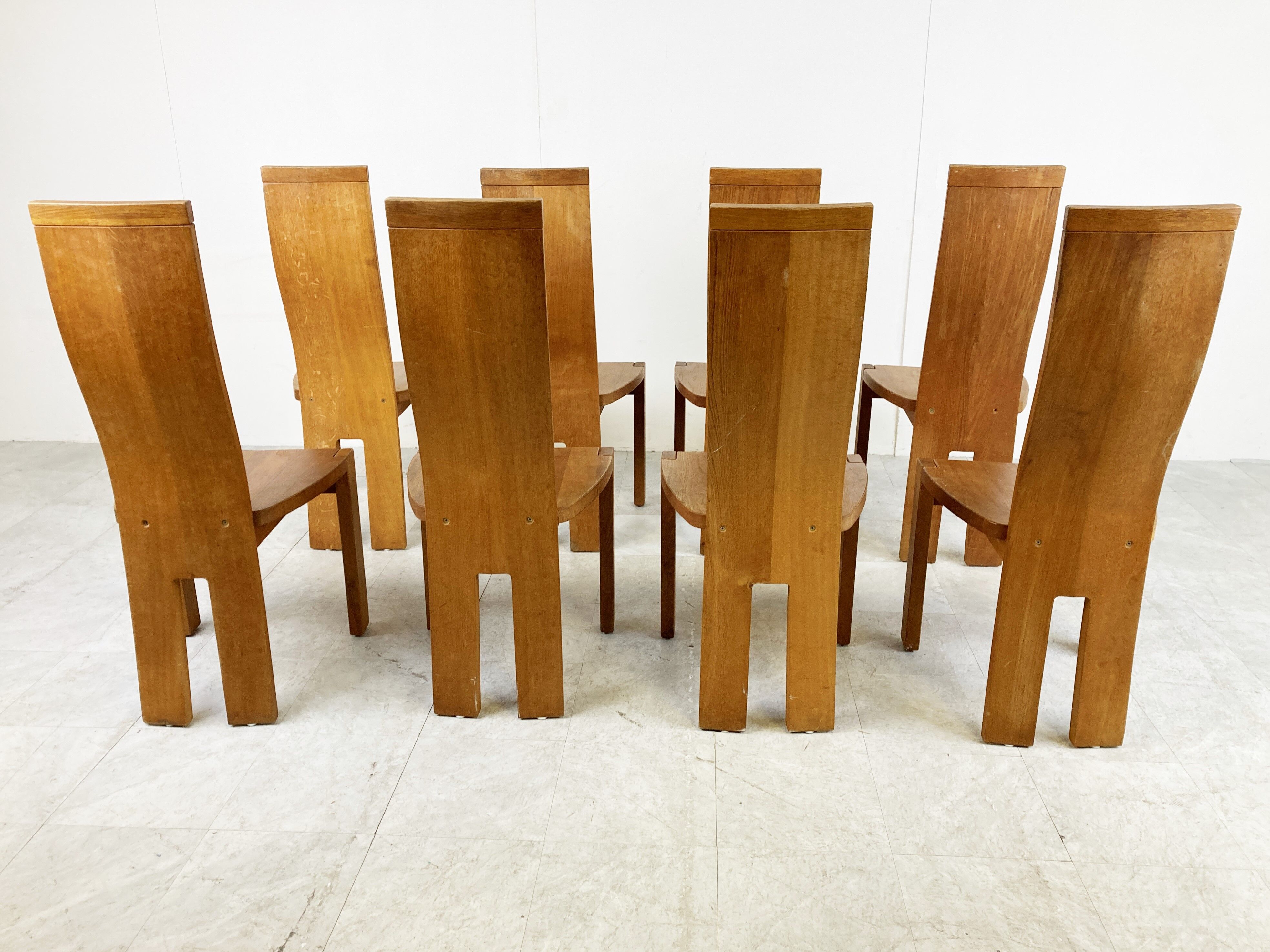 Set of 8 dining chairs by Rob & Dries van den Berghe, 1980s