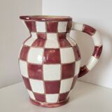 Old ceramic pitcher pattern checkerboard tiles
