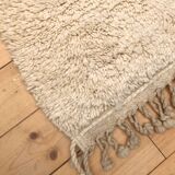 Moroccan berber carpet beni ouarain natural ecru uni 1, 42x0, 97m