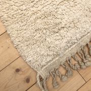 Moroccan berber carpet beni ouarain natural ecru uni 1, 42x0, 97m