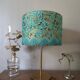 vintage fabric lampshade with golden paisley pattern
