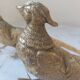 Set of 2 brass sculptures, pheasant couple