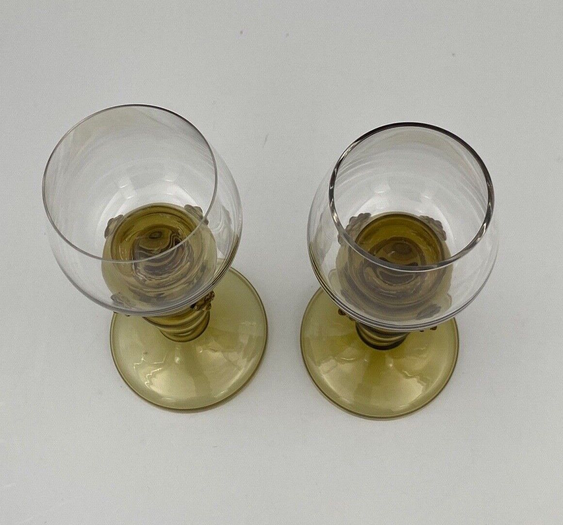 Two glasses chalice italian work or boheme application of cabochons