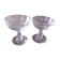Set of 2 old foot glasses for liqueur