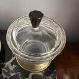 Sucrier Art-Deco - Verre - Bois et Métal