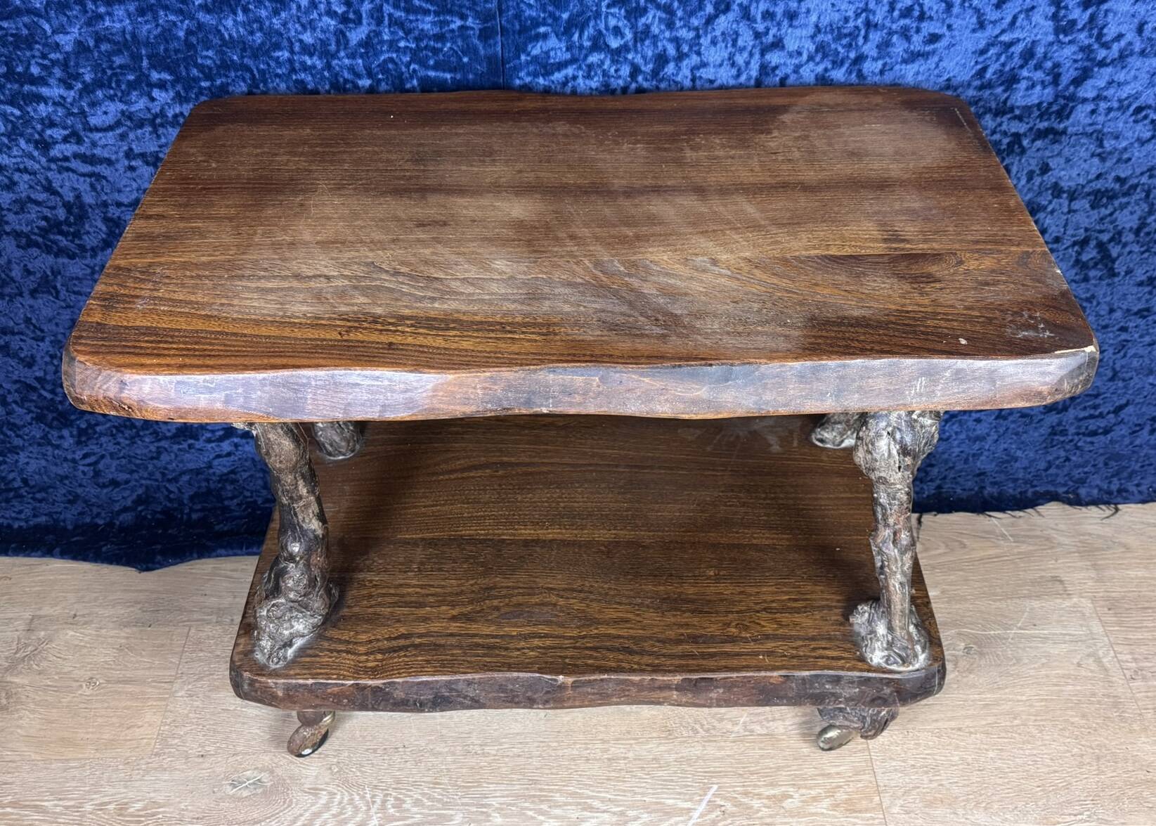 20th century folk art work: Rare serving cart