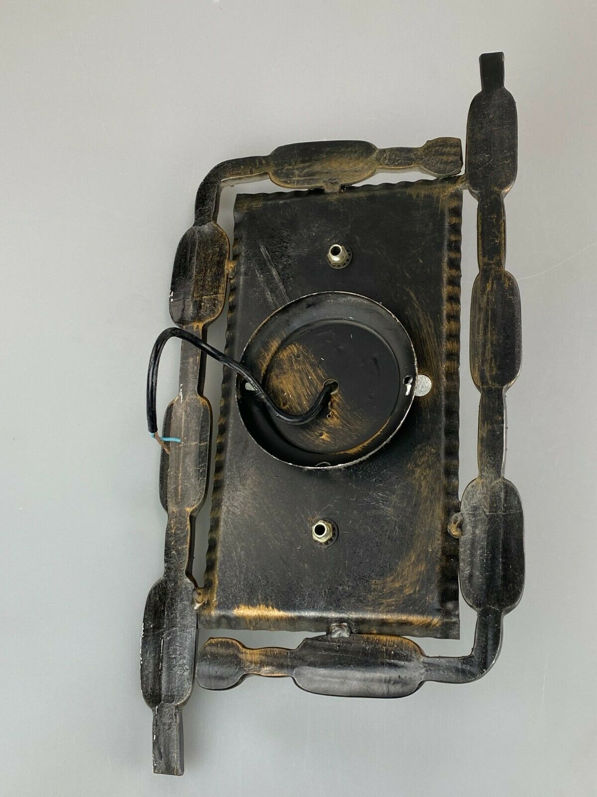 Iron & glass wall light 60s 70s