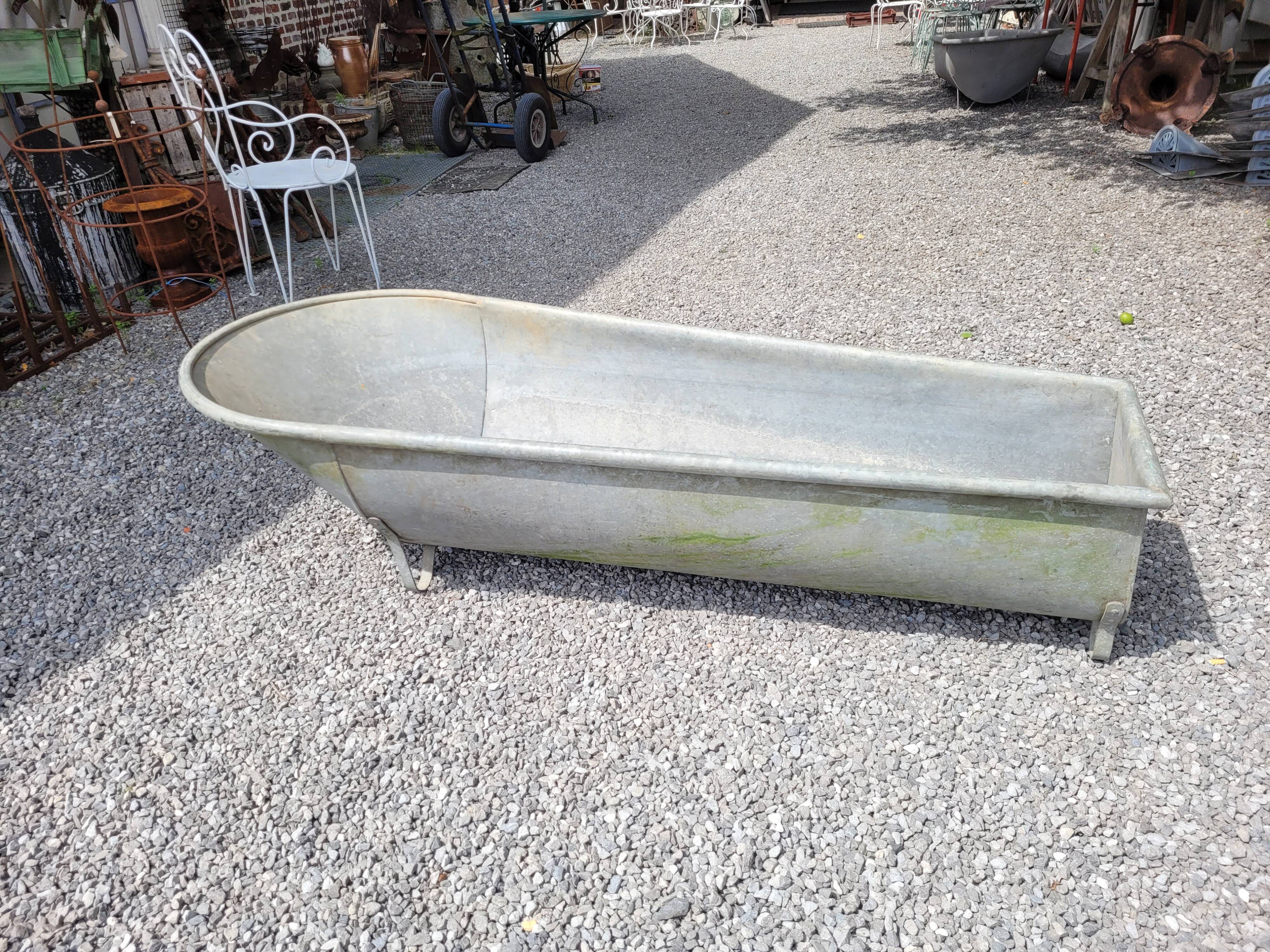 Old zinc bathtub