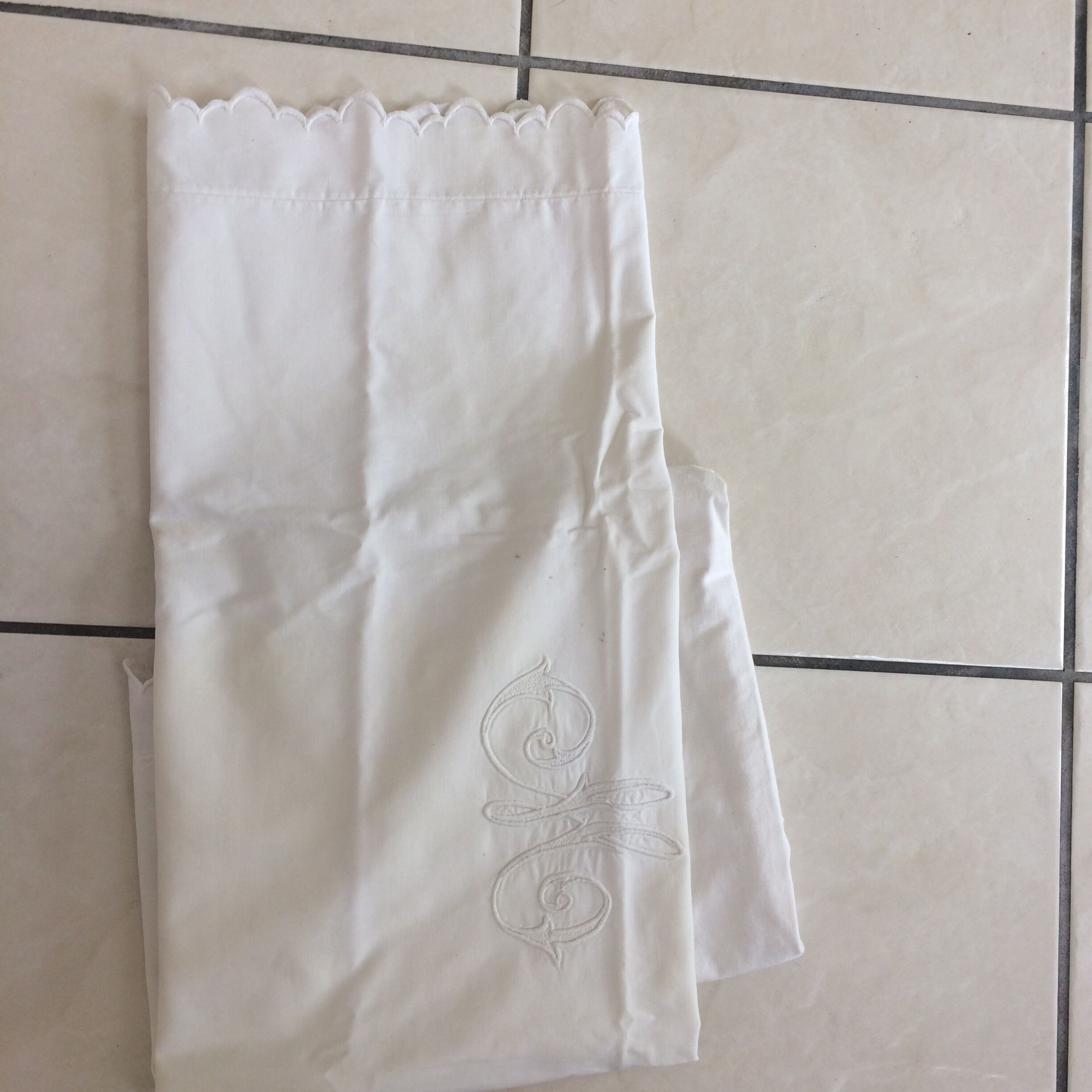 Mismatched pair of pillowcases