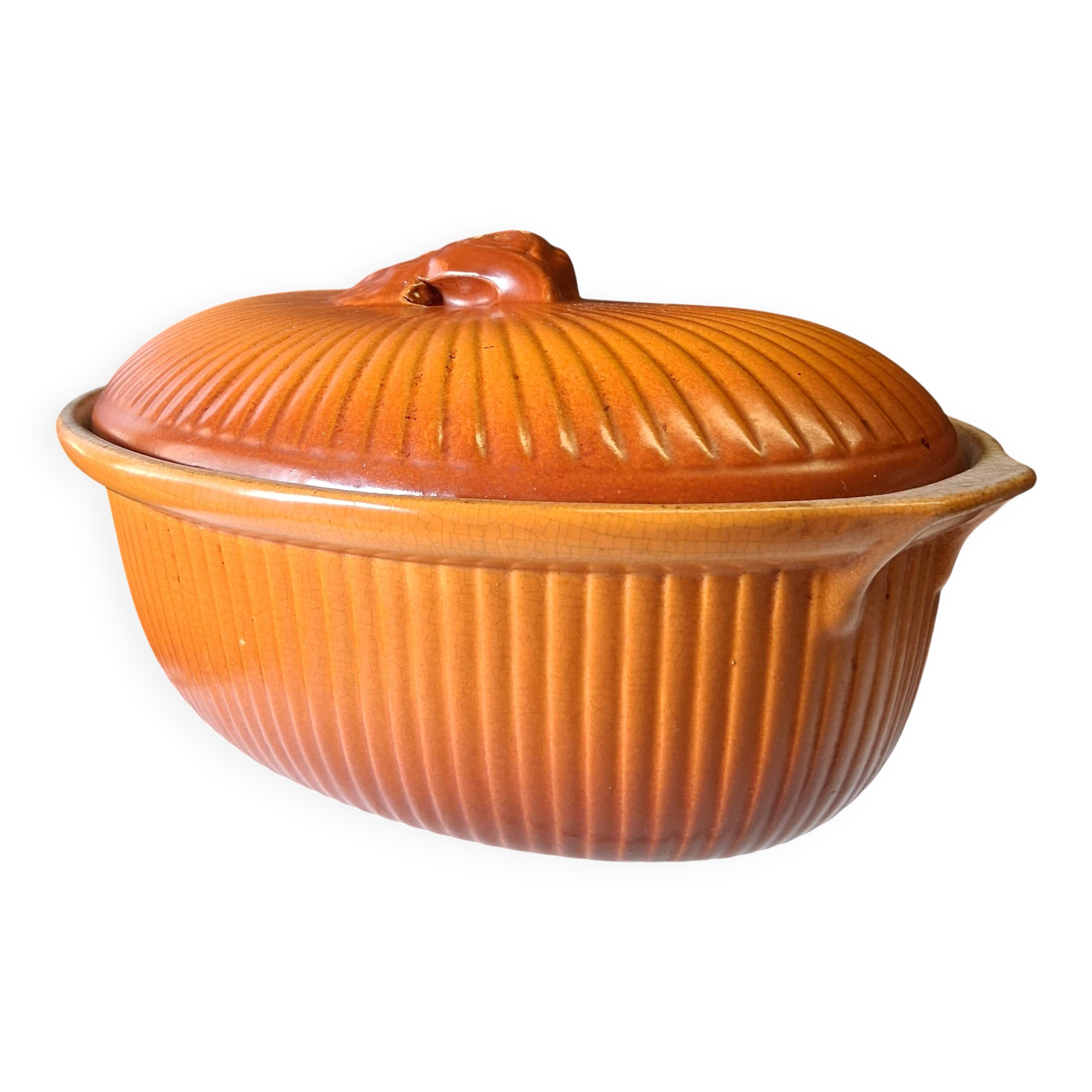 Very nice pheasant terrine dish / casserole with majolica lid.